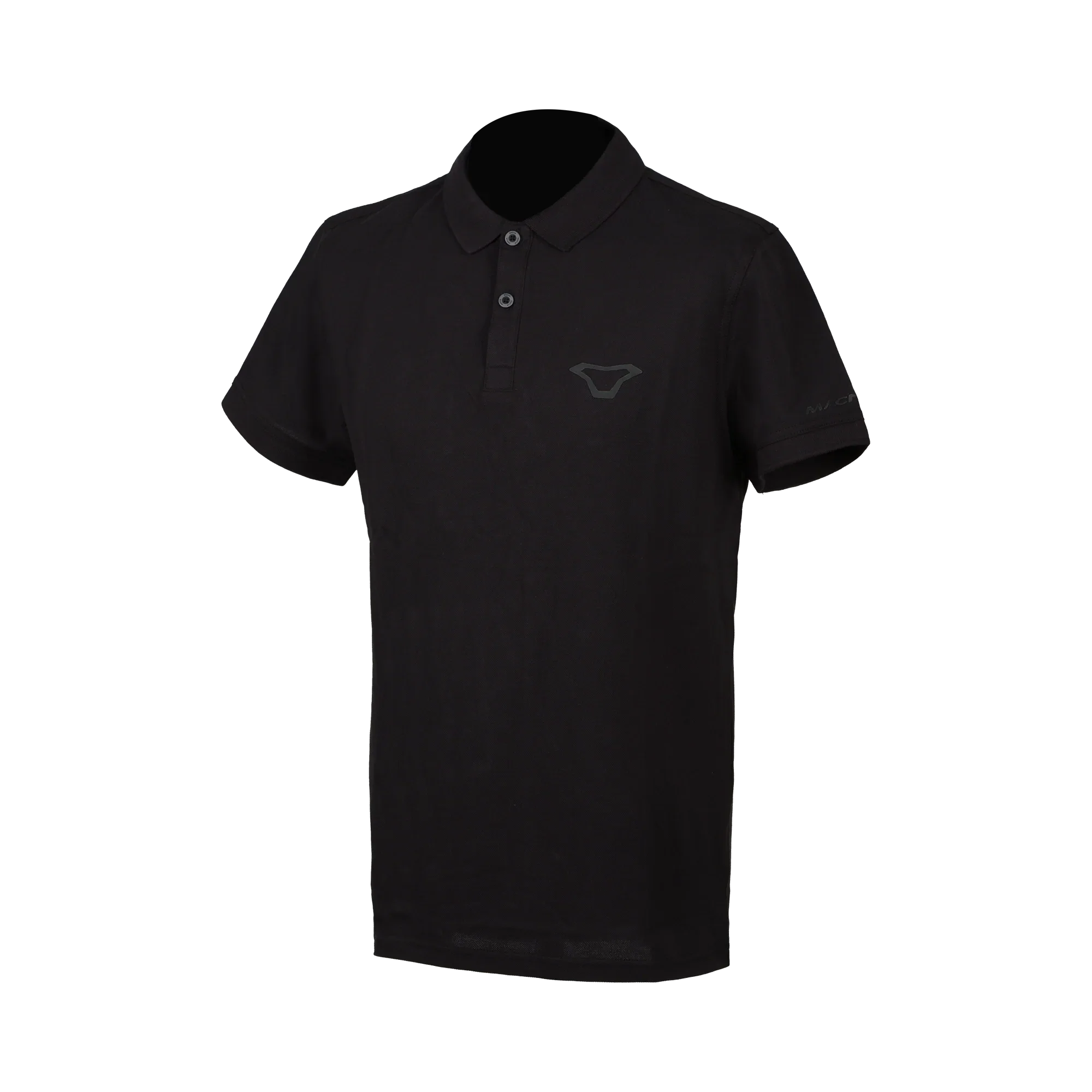 Macna Polo 101.3018.101 polo casual moto uomo nera in cotone, logo tono su tono, fronte