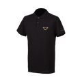 Macna Polo 101.3018.107 polo casual moto uomo nera con logo bronzo sul petto, fronte