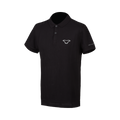 Macna Polo 101.3018.108 polo casual moto uomo nera con logo grigio argento, fronte
