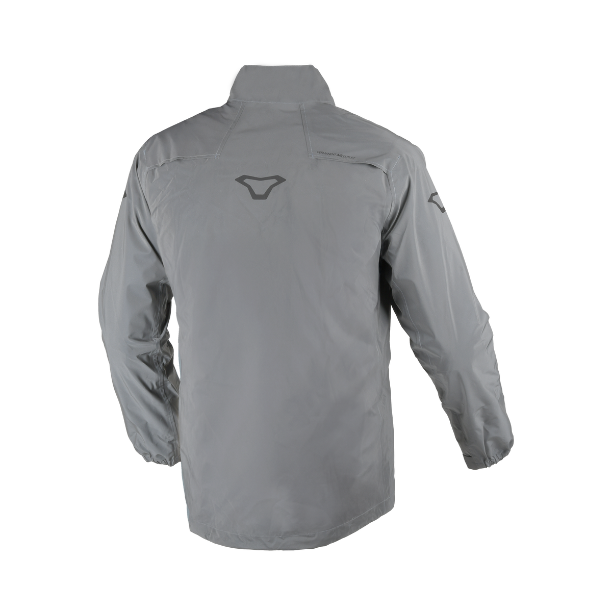 Giacca antipioggia Macna Rainger grigia vista da dietro, presa d'aria sulla schiena