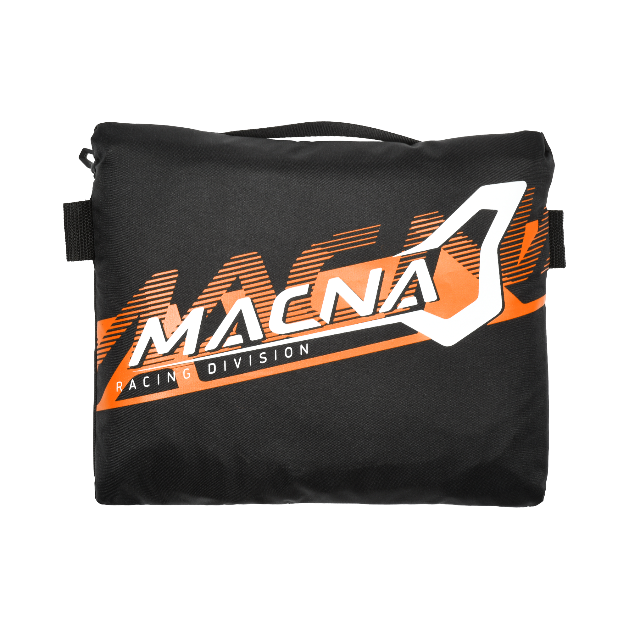 Macna Rainossi 165.1365.123 nero e arancio – marsupio richiuso, lato con grafica Macna