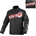 Macna Rainossi 165.1365.132 nero e rosso – giacca antipioggia moto, fronte con marsupio