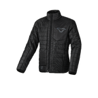 Macna Regal uomo giacca mid-layer trapuntata nera convertibile in zaino, su fondo bianco