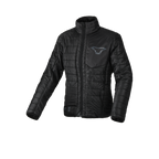 Macna Regal donna giacca mid-layer trapuntata nera convertibile in zaino, su fondo bianco
