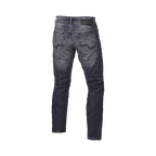 Macna Revelin 165.4011.880 jeans moto uomo grigio scuro, retro con impunture ocra