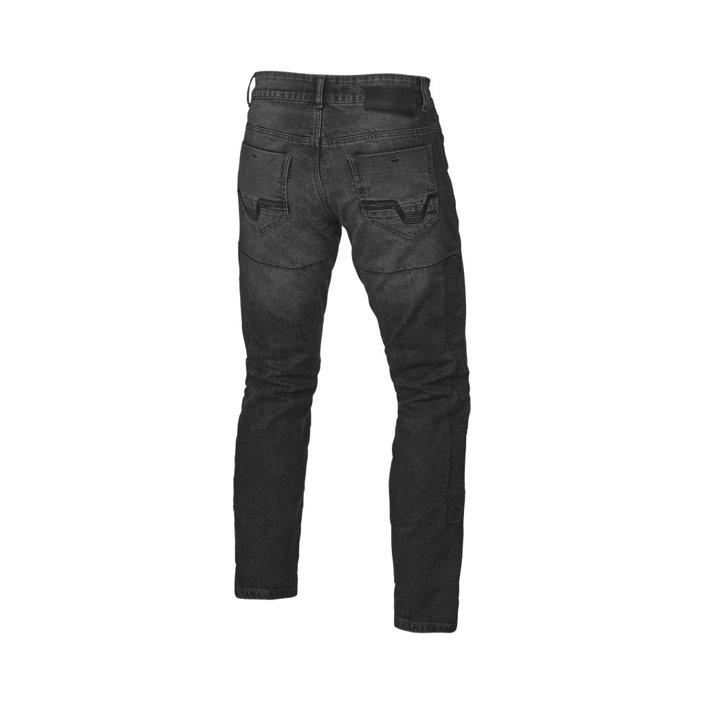 Macna Revelin 165.4011.111 jeans moto uomo nero, retro con tasche e impunture