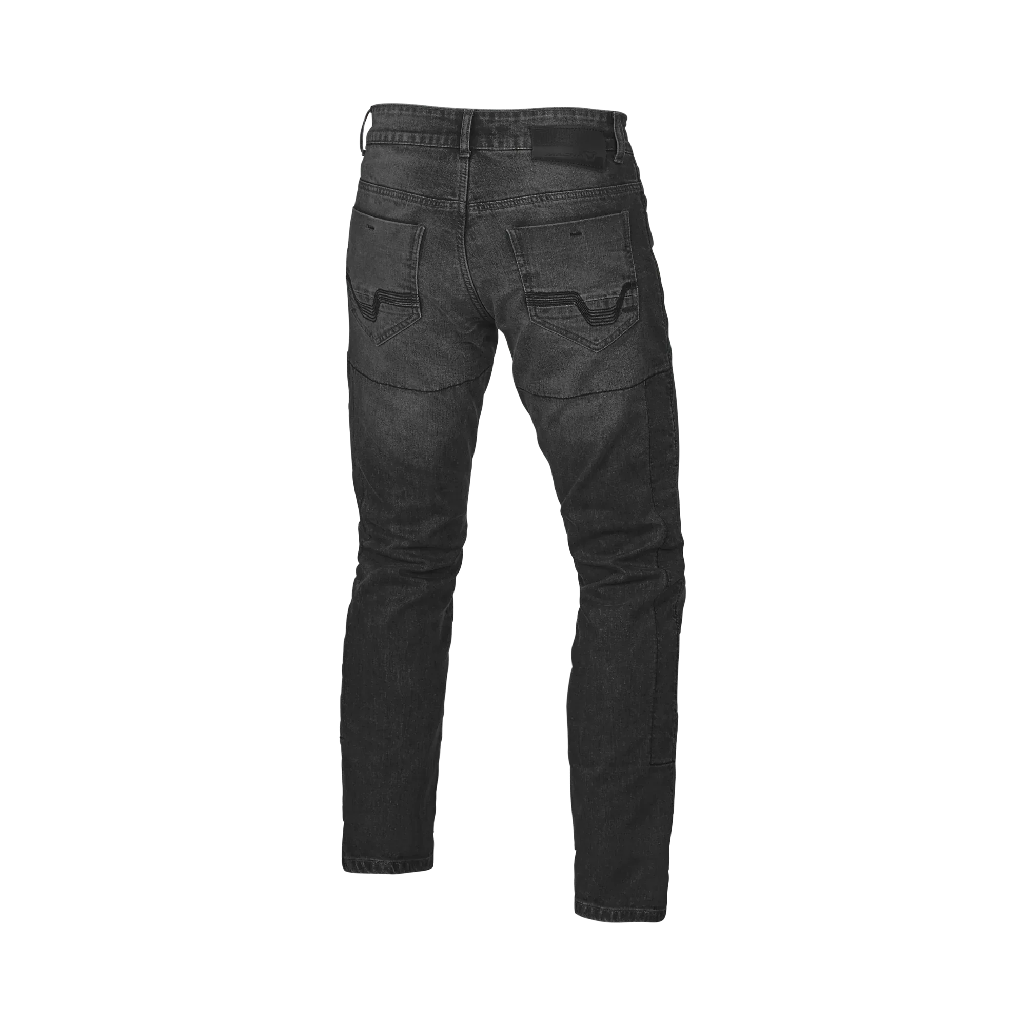 Macna Revelin 165.4011.111 jeans moto uomo nero, retro con tasche e impunture