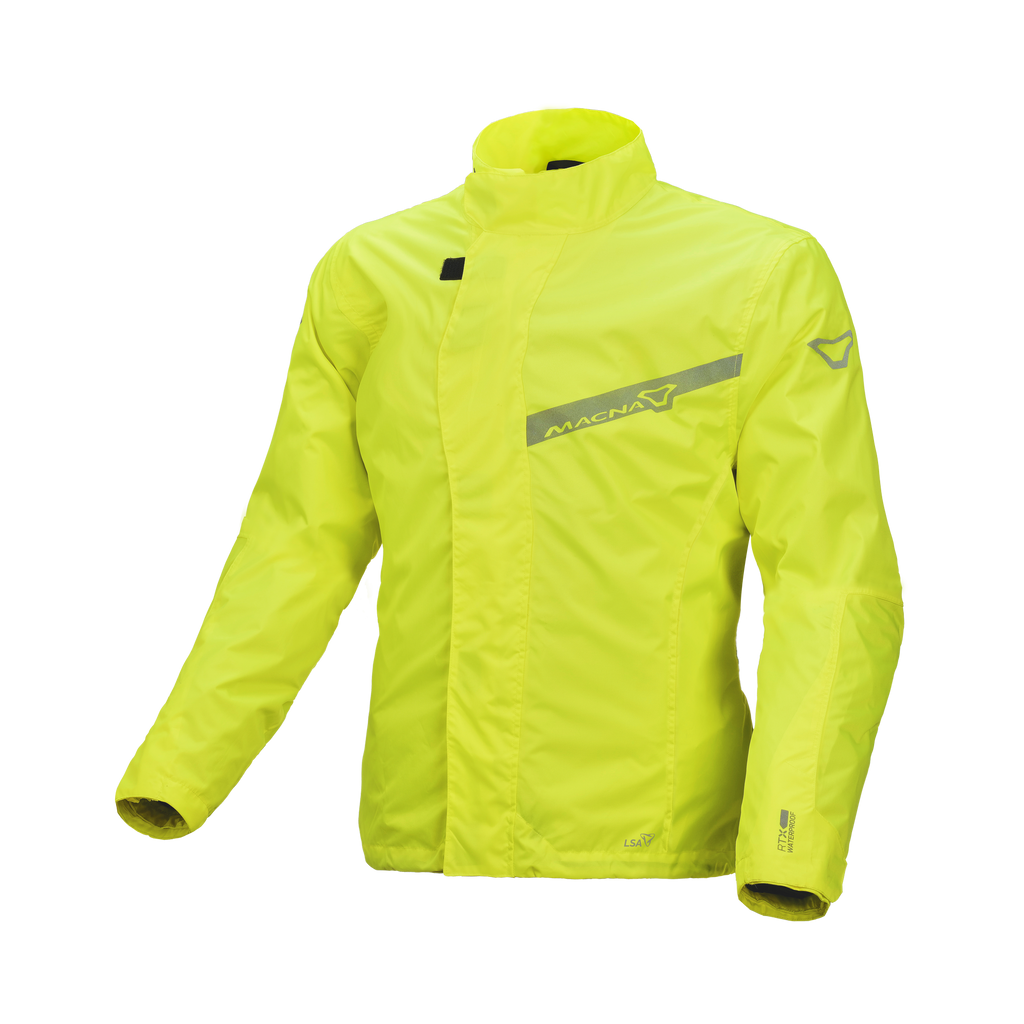 Macna Spray 165.1360.707 giacca antipioggia moto donna giallo fluorescente, fronte