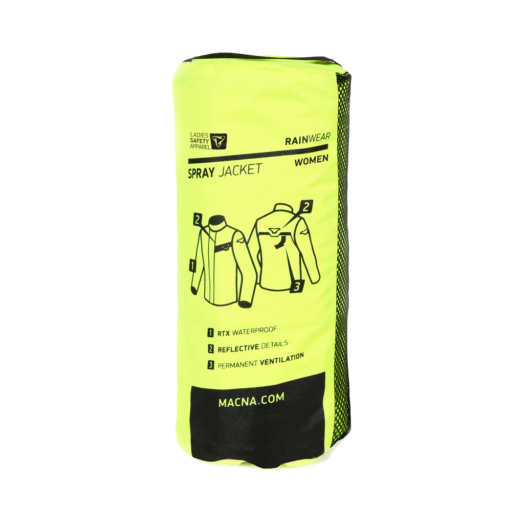 Custodia gialla della giacca Macna Spray Jacket Women con il pannello in rete Water Exhaust