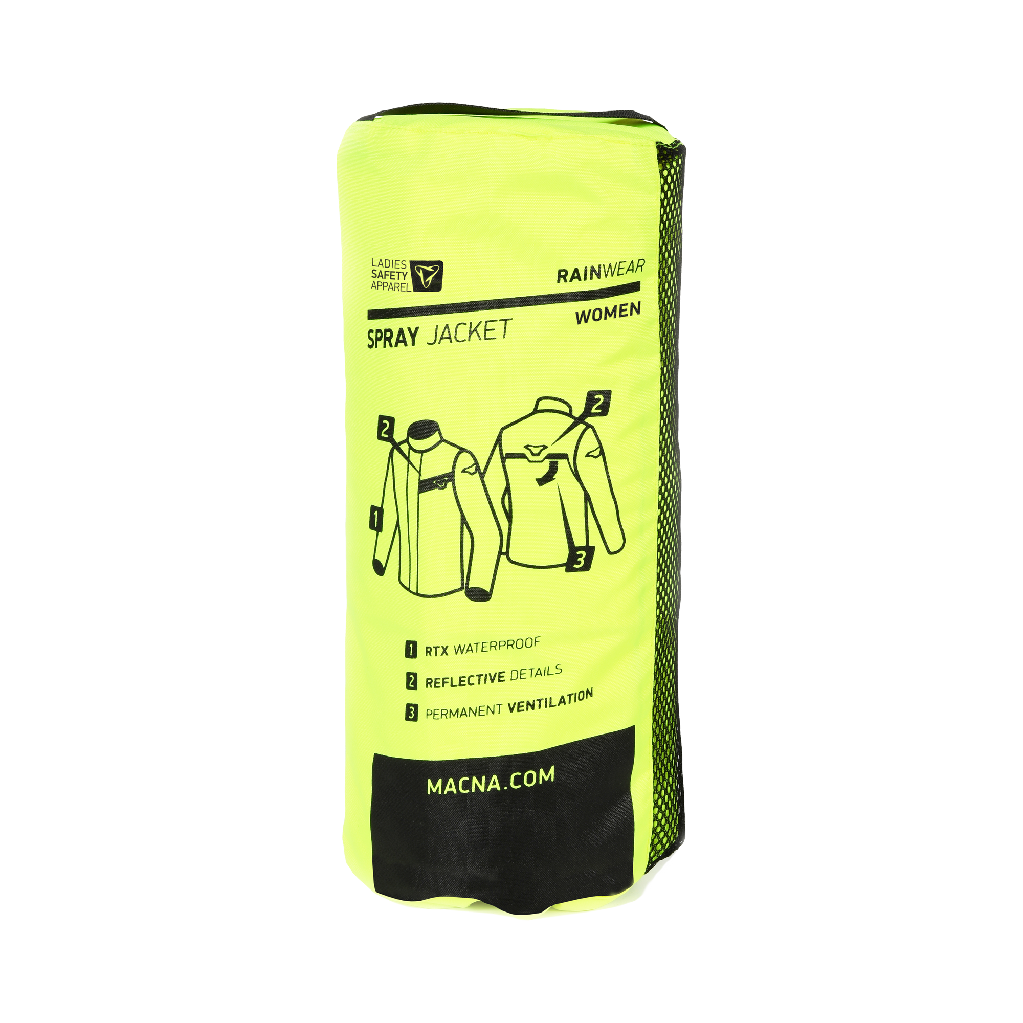 Custodia gialla della giacca Macna Spray Jacket Women con il pannello in rete Water Exhaust