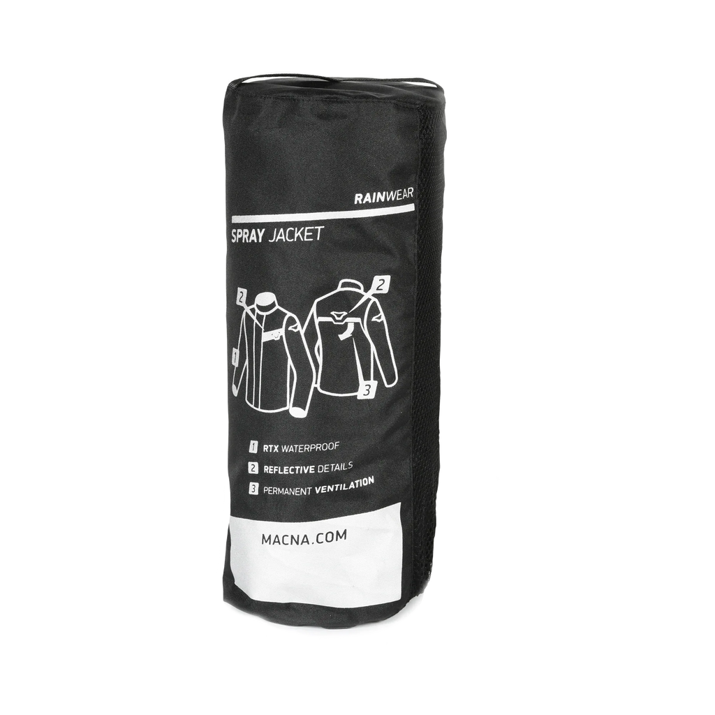 Custodia nera della giacca Macna Spray Jacket con il pannello in rete Water Exhaust