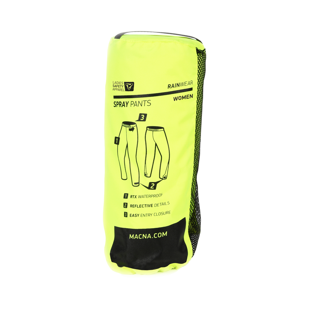Custodia gialla dei sovrapantaloni Macna Spray Pants Women con il pannello in rete Water Exhaust
