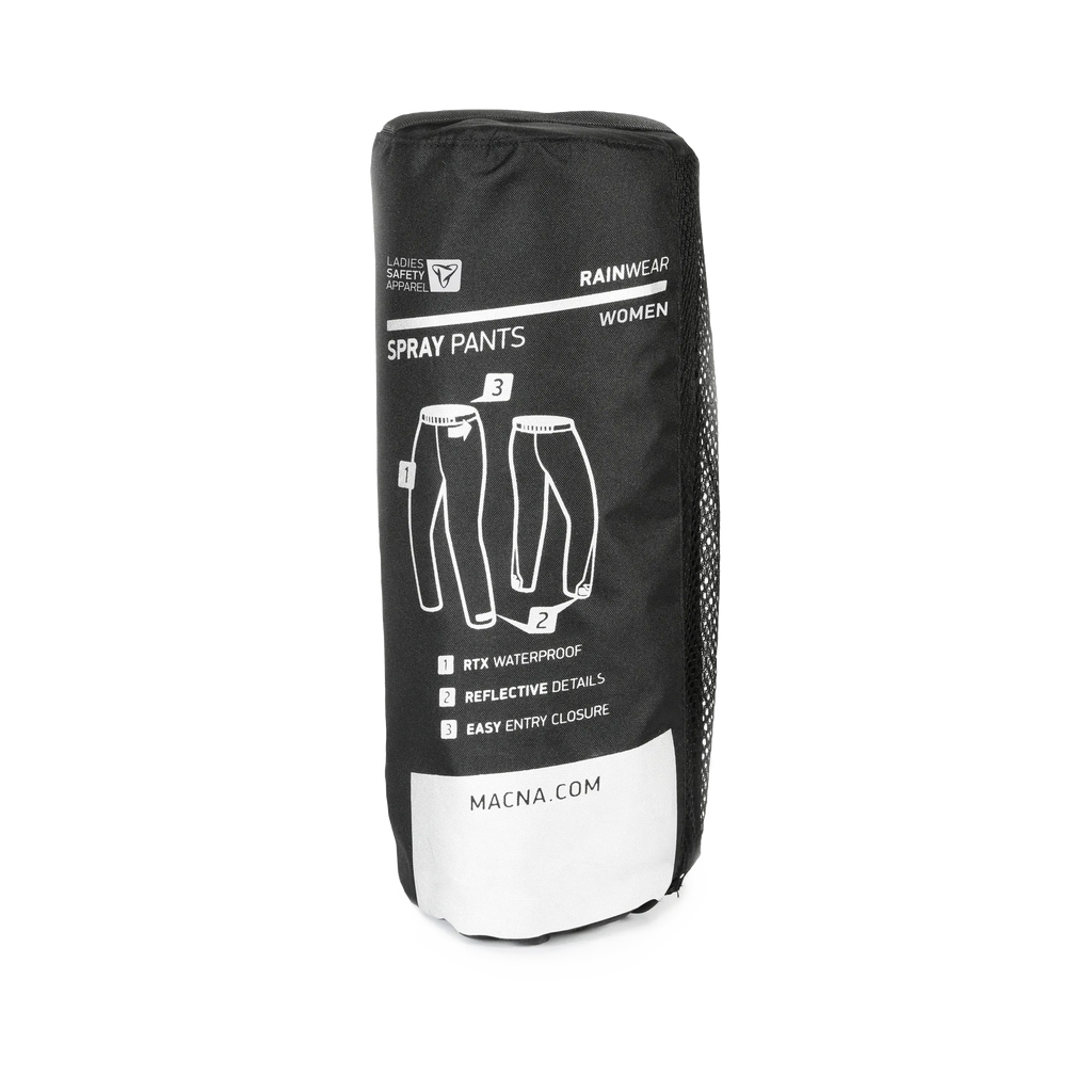 Custodia nera dei sovrapantaloni Macna Spray Pants Women con tasca a rete Water Exhaust