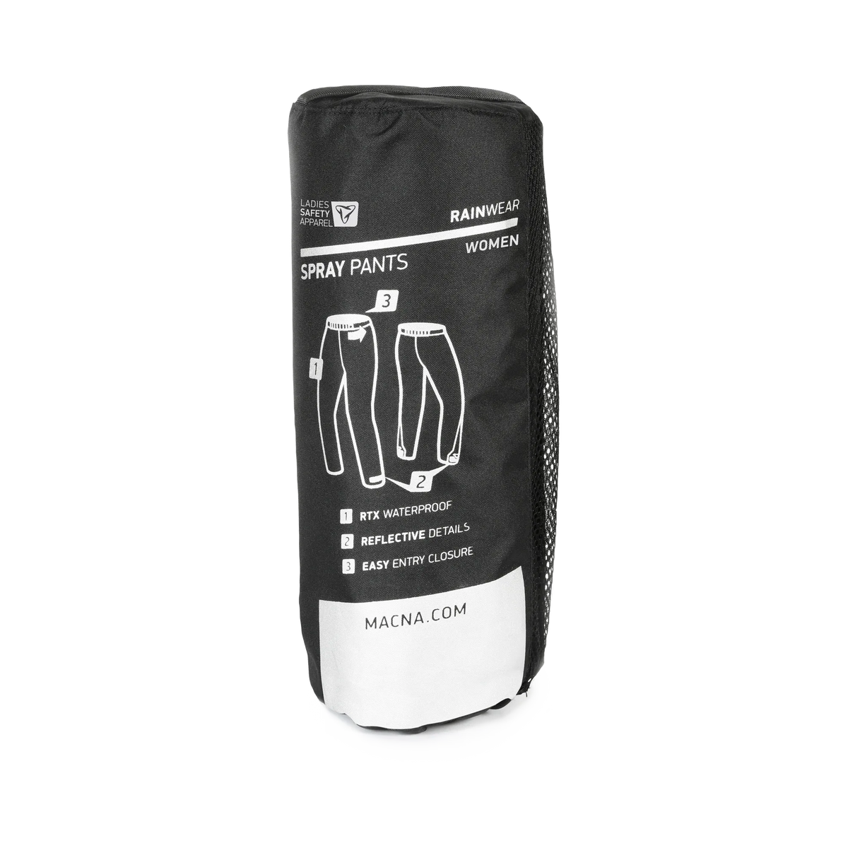 Custodia nera dei sovrapantaloni Macna Spray Pants Women con tasca a rete Water Exhaust