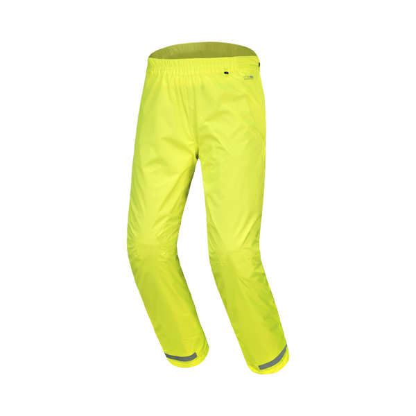 Macna Spray 165.2110.707 sovrapantaloni antipioggia moto uomo giallo fluorescente, vista di tre quarti