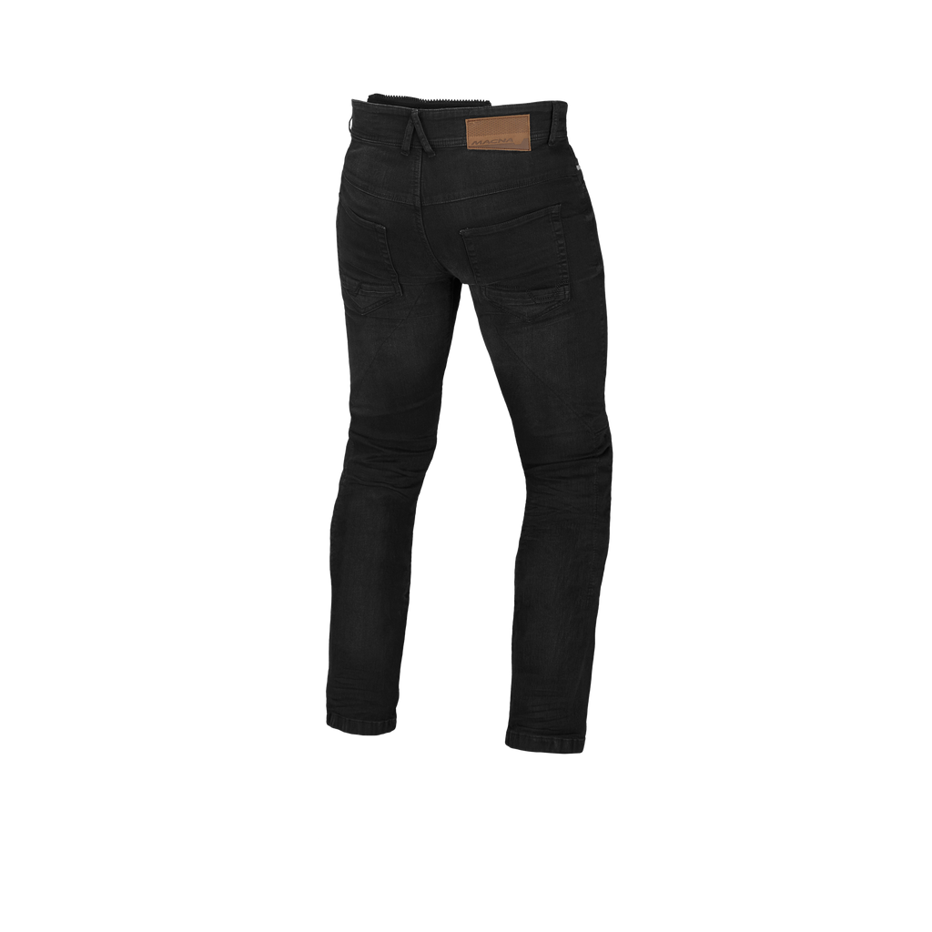 Jeans moto Macna Stone neri, vista posteriore con patch e tasche