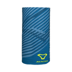 Scaldacollo moto Macna Summer Tube Logo blu steso, logo Macna in blu scuro