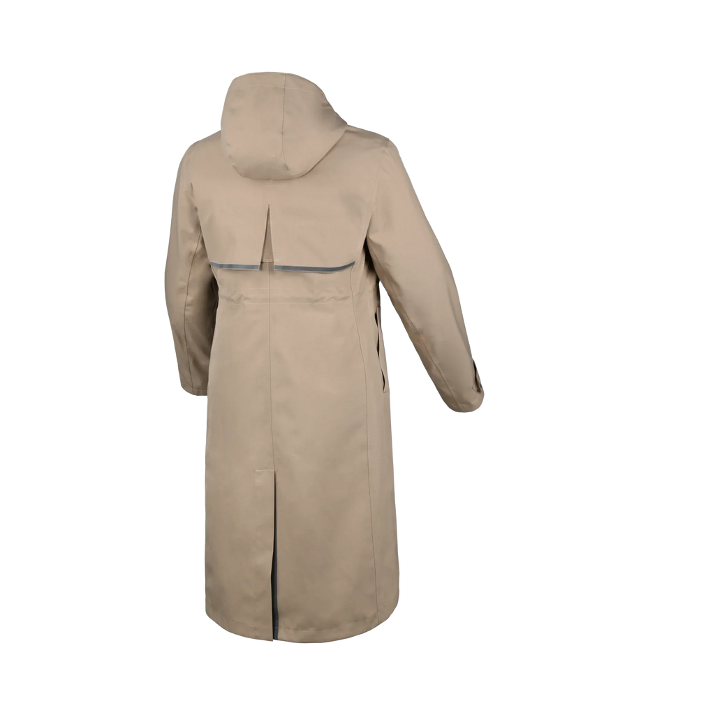 Macna Swan Beige cappotto antipioggia moto donna, schiena con banda riflettente