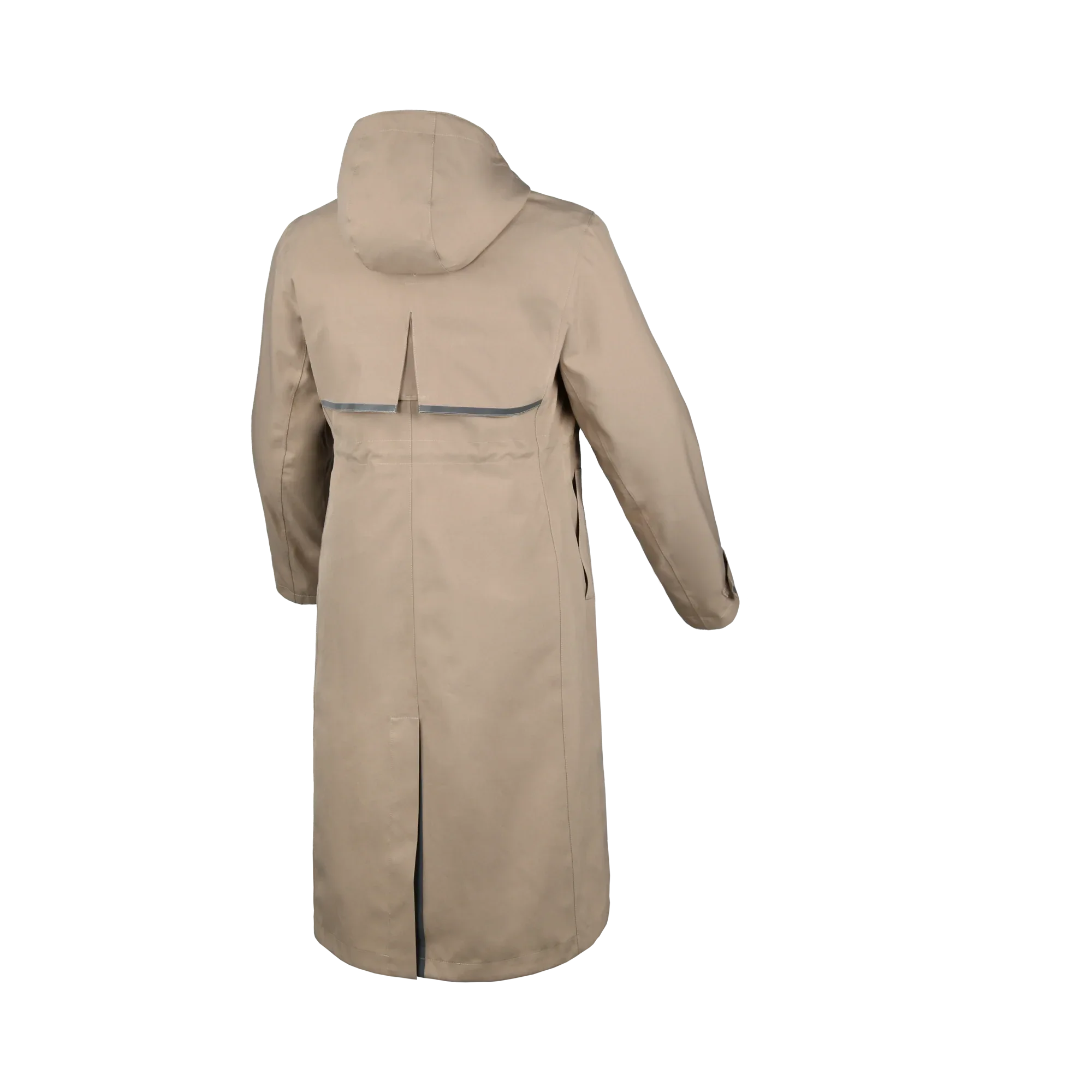 Macna Swan Beige cappotto antipioggia moto donna, schiena con banda riflettente