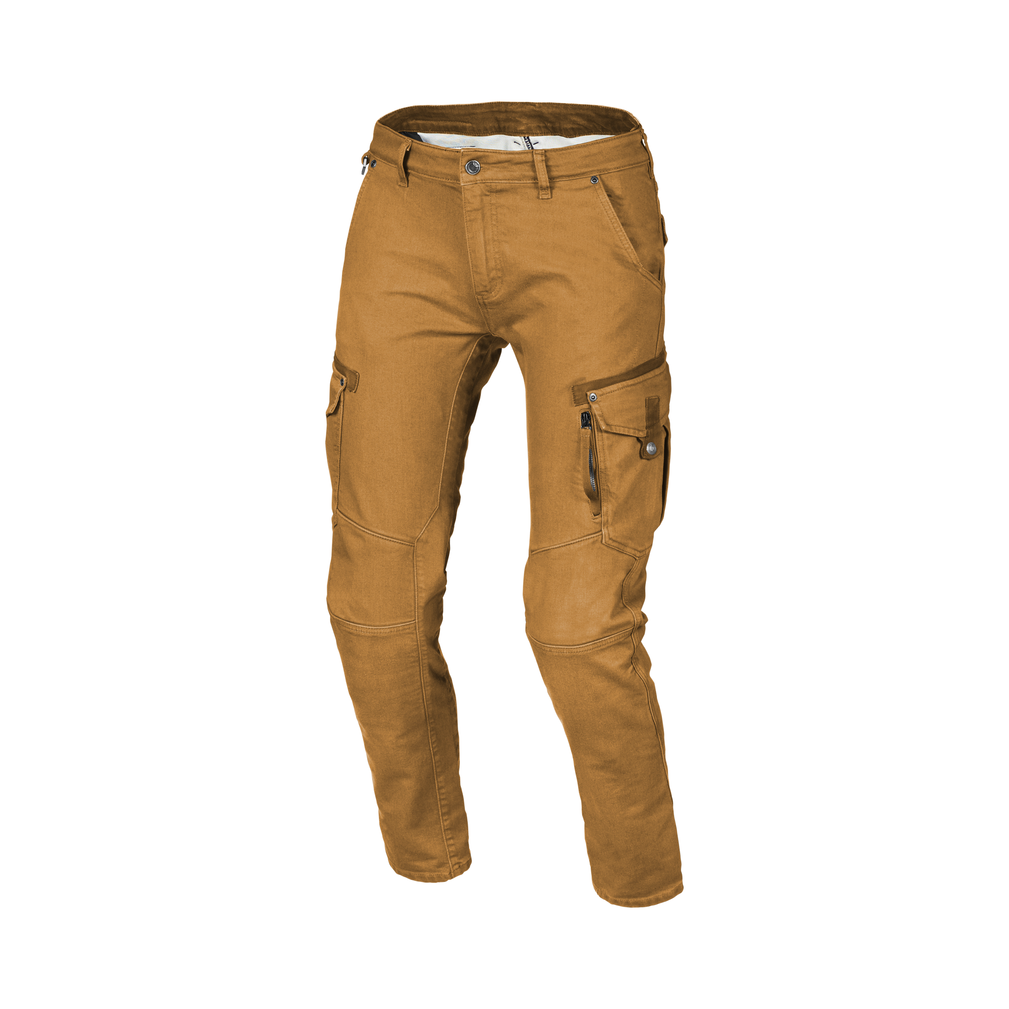 Macna Takar Cammello jeans cargo moto uomo con rinforzi in aramide, vista fronte