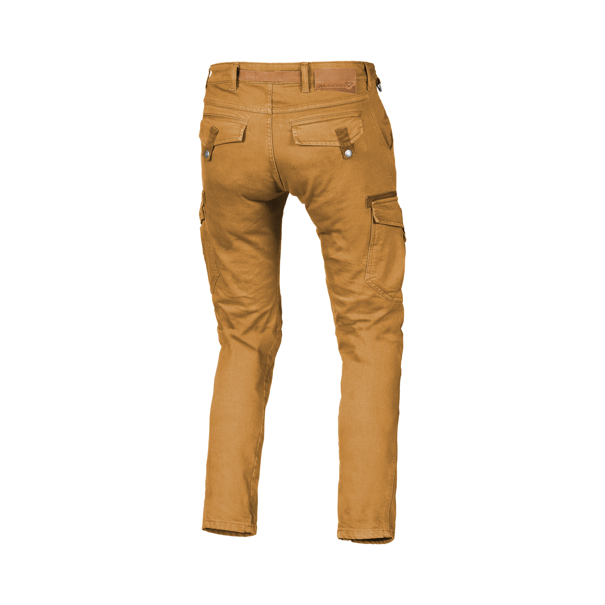 Macna Takar Cammello jeans cargo moto uomo con rinforzi in aramide, vista retro