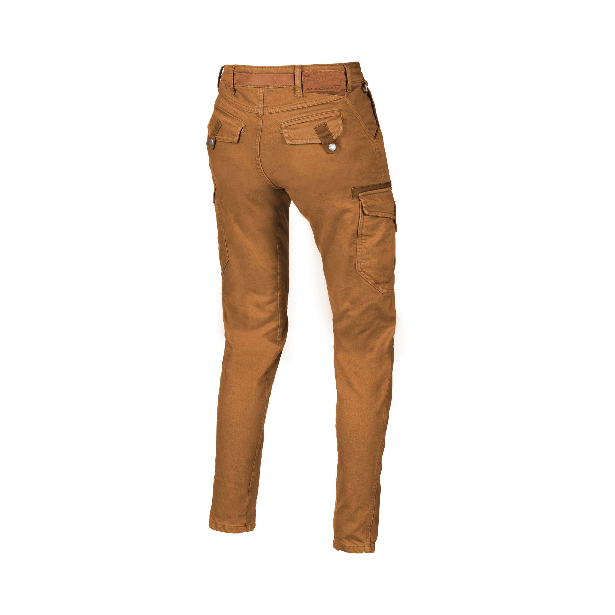 Macna Takar Cammello jeans cargo moto donna con rinforzi in aramide, vista retro