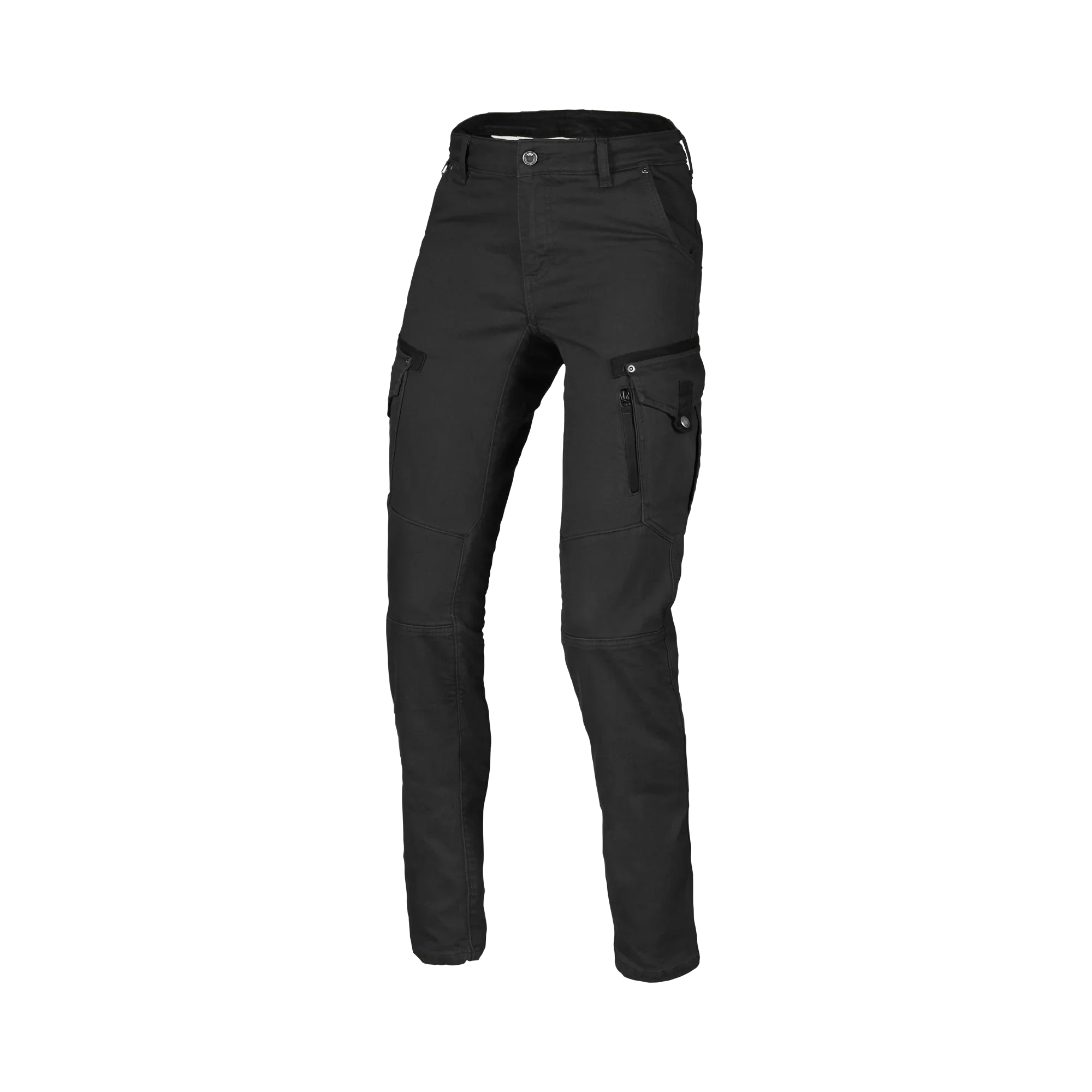 Macna Takar Nero jeans cargo moto donna con rinforzi in aramide, vista fronte