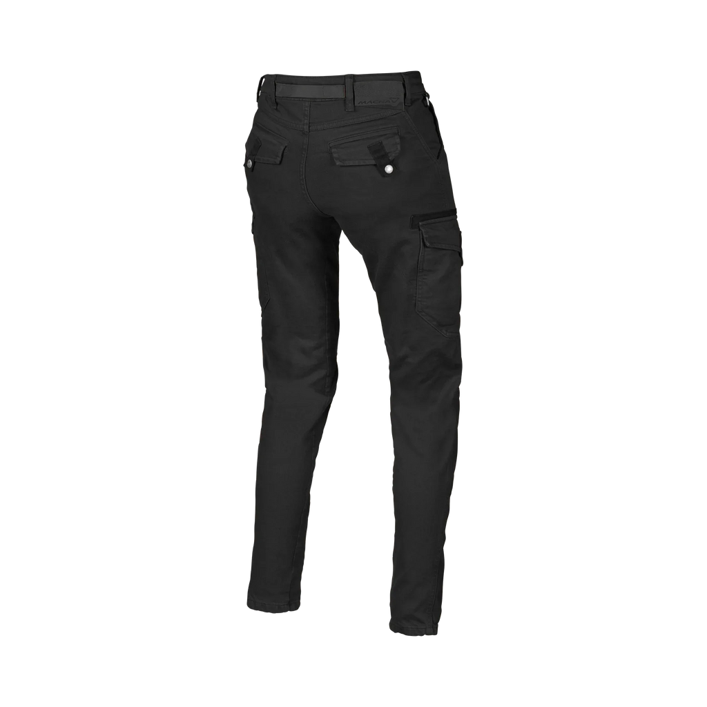 Macna Takar Nero jeans cargo moto donna con rinforzi in aramide, vista retro
