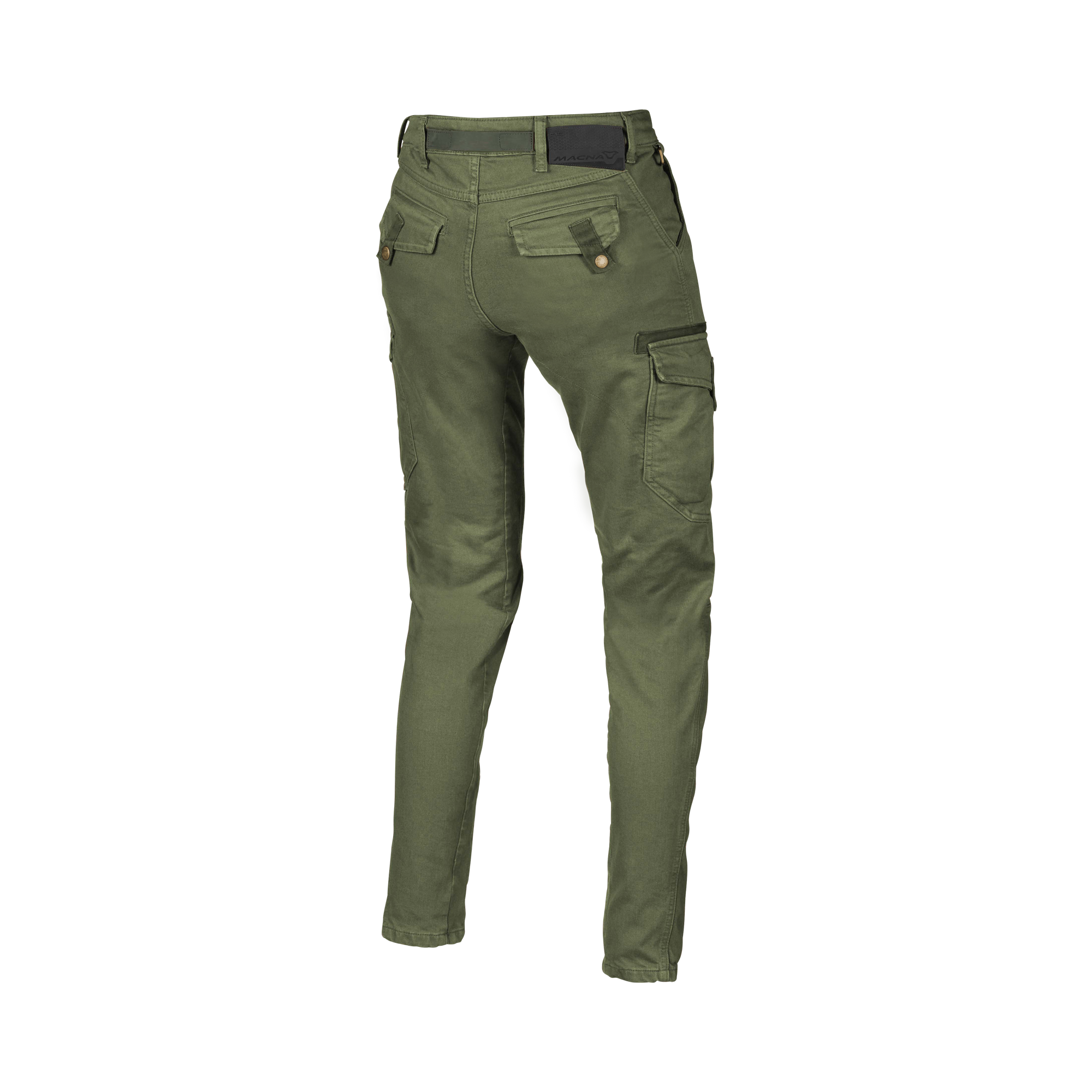 Macna Takar Verde jeans cargo moto donna con rinforzi in aramide, vista retro