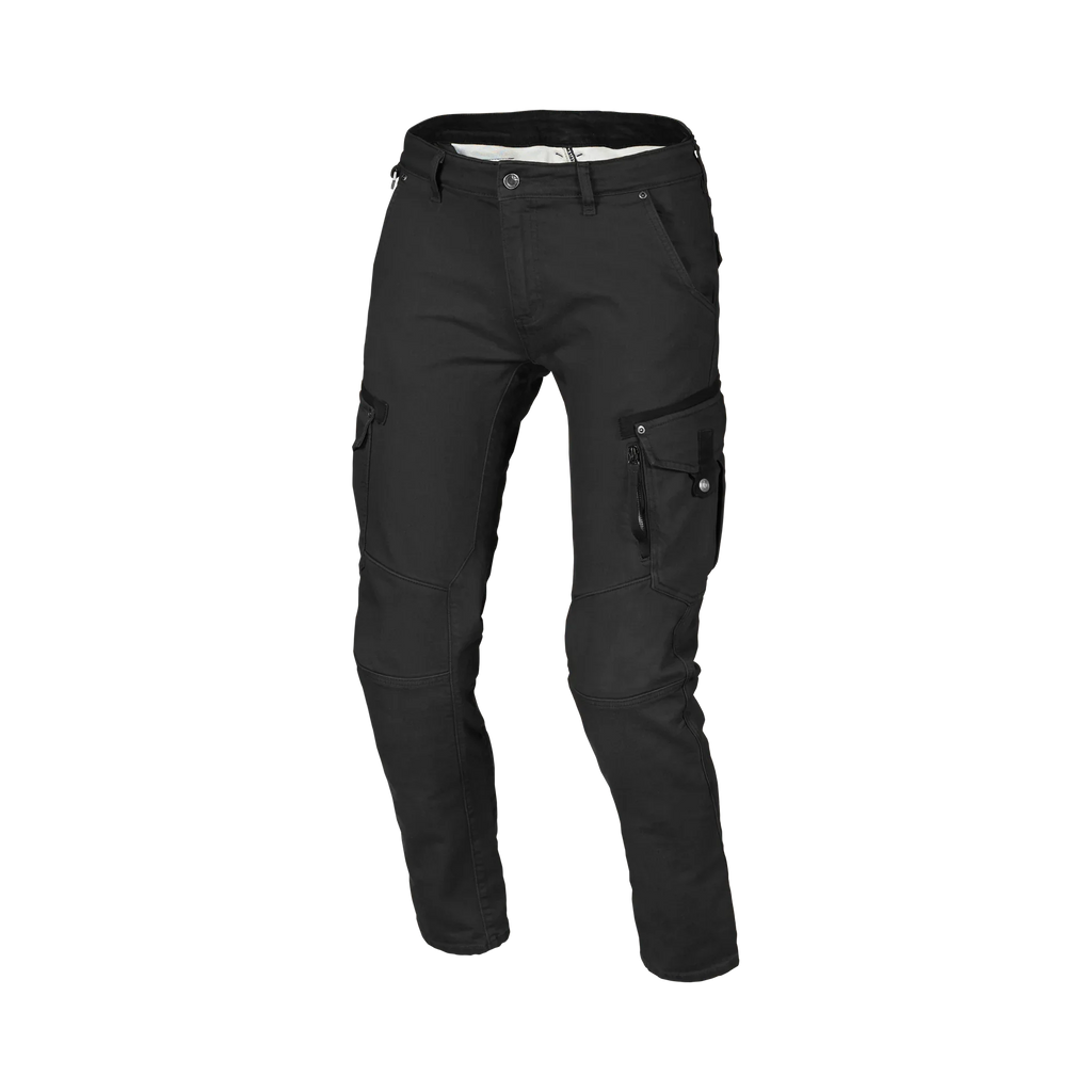 Macna Takar Nero jeans cargo moto uomo con rinforzi in aramide, vista fronte