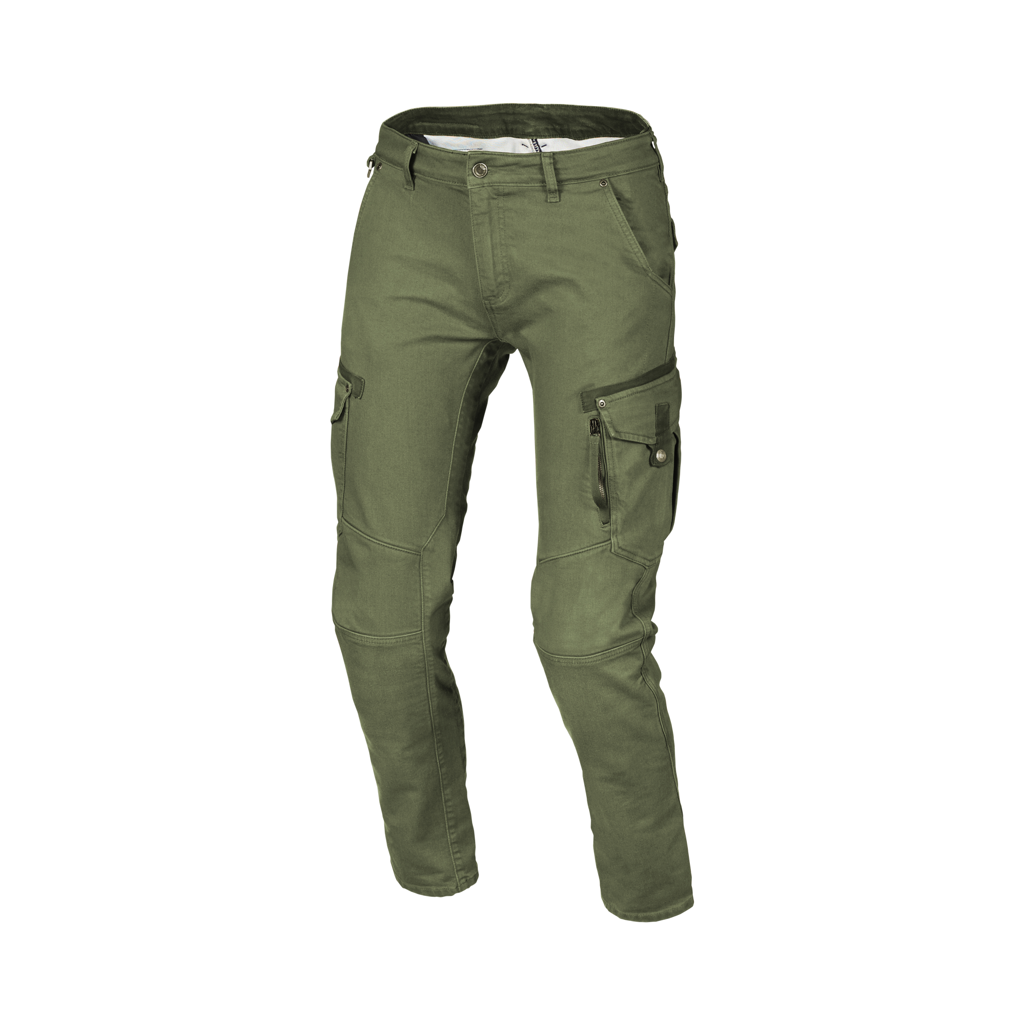 Macna Takar Verde jeans cargo moto uomo con rinforzi in aramide, vista fronte