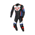 Macna Varshall 1pc Bianco/Rosso/Blu tuta moto intera in pelle CE Classe AA uomo, vista fronte