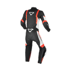 Macna Varshall 1pc Junior Nero/Bianco/Rosso tuta moto pelle bambino Classe AAA, vista retro