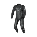 Macna Varshall 1pc Nero tuta moto intera in pelle CE Classe AA uomo, vista fronte