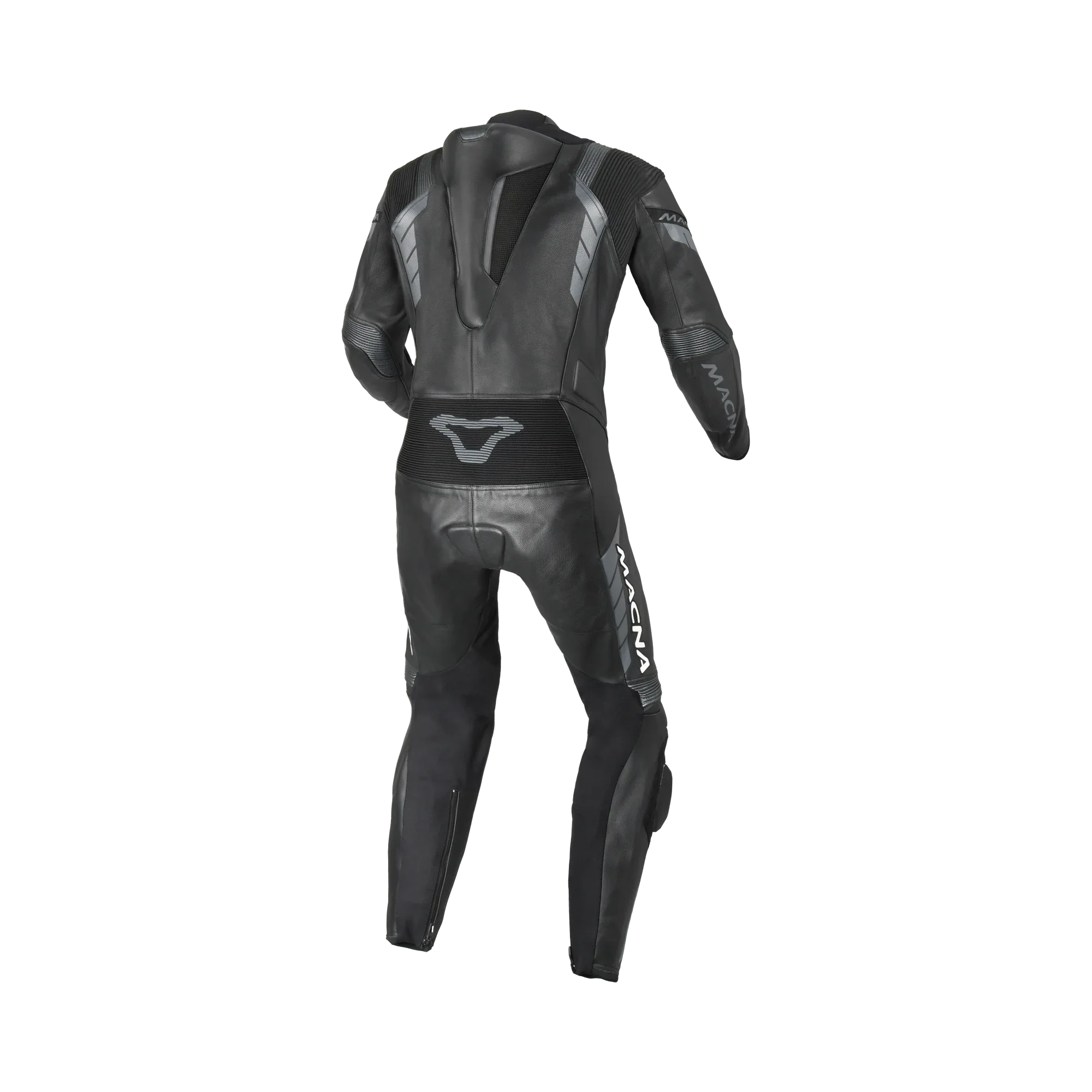 Macna Varshall 1pc Nero tuta moto intera in pelle CE Classe AA uomo, vista retro