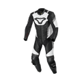 Macna Varshall 1pc Nero/Bianco tuta moto intera in pelle CE Classe AA uomo, vista fronte