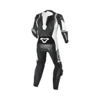 Macna Varshall 1pc Nero/Bianco tuta moto intera in pelle CE Classe AA uomo, vista retro