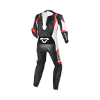 Macna Varshall 1pc Nero/Bianco/Rosso tuta moto intera in pelle CE Classe AA uomo, vista retro
