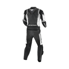 Macna Varshall 2pc Nero/Bianco tuta moto divisibile in pelle CE Classe AA uomo, vista retro