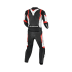 Macna Varshall 2pc Nero/Bianco/Rosso tuta moto divisibile in pelle CE Classe AA uomo, vista retro