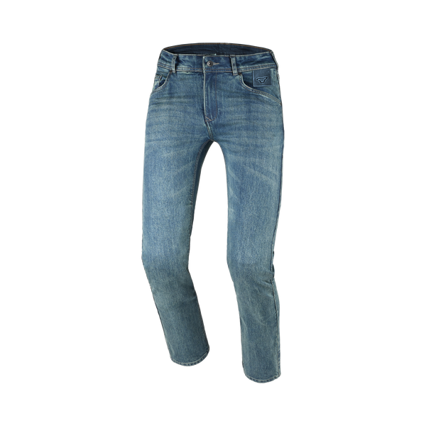 Macna Vinton 165.4051.505 jeans moto azzurro slavato, vista tre quarti anteriore