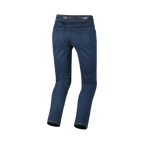 Macna Vinton blu scuro, retro del jeans moto COVEC con tasche applicate e patch logo