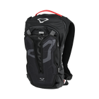 Macna Vortero zaino moto touring nero con rete portabagagli, su fondo bianco