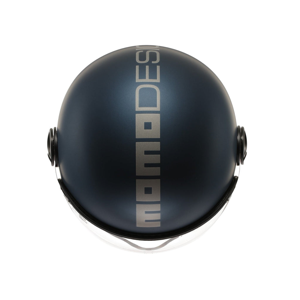 Casco jet Momo Design FGTR EVO blu avio opaco/silver – vista posteriore della calotta opaca in ABS