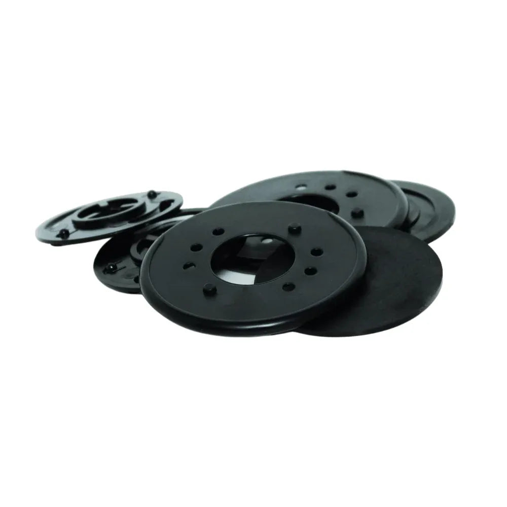 Kit meccanismo visiera Momo Design E2205 – piastre a camme nere con perni a scatto, piastre logate Momodesign e dischi di finitura, per entrambi i lati del casco