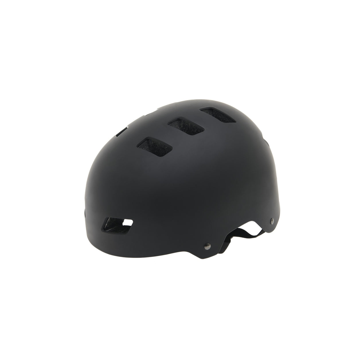 Newrban casco bici e monopattino adulto nero opaco, vista di tre quarti con le prese d'aria