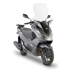 Honda PCX 125 grigia con parabrezza alto Kappa 1163DTK 85x63 cm, vista tre quarti anteriore