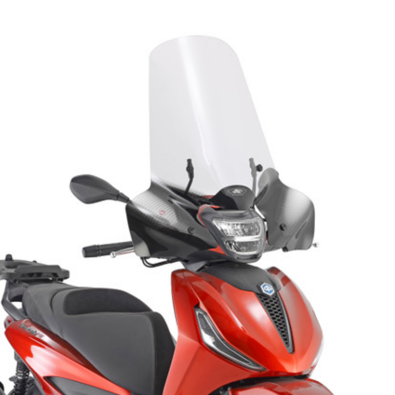Parabrezza Kappa 5616AK trasparente 58x68 cm montato su Piaggio Beverly HPE, foto del prodotto