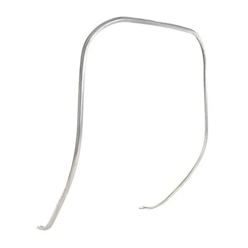 Bordo scudo originale Piaggio 072271 in alluminio naturale, profilo già sagomato per lo scudo della Vespa largeframe