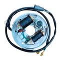 Statore supporto bobine Piaggio 140878 per Ape Car P2 e P3 220 benzina - piattello in ferro con bobine e cavi neri, ricambio originale nuovo